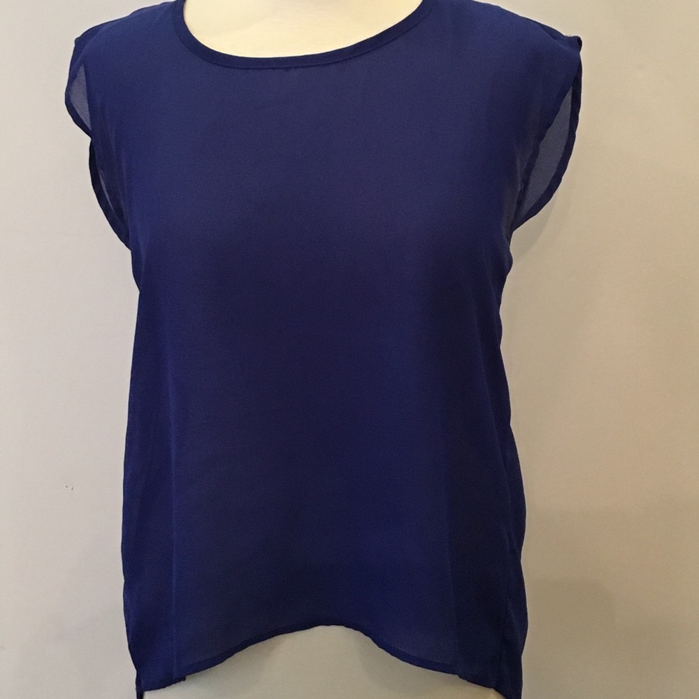 Women’s royal sheer blouse sz M